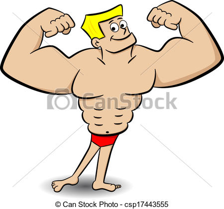 Clipart Vector Of Muscle Man Vector Illustration Of A Posing Muscle