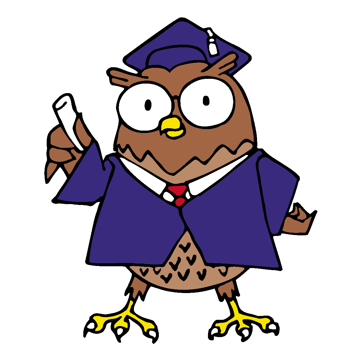 Clipart Vector Professor Owl . .