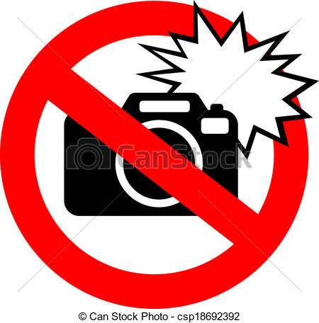 Clipart Vectorby blankstock2/326; No flash photography sign isolated on white