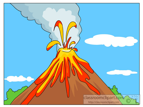 Clipart Volcano Erupting With An Ash Cloud Frame Royalty Free Vector