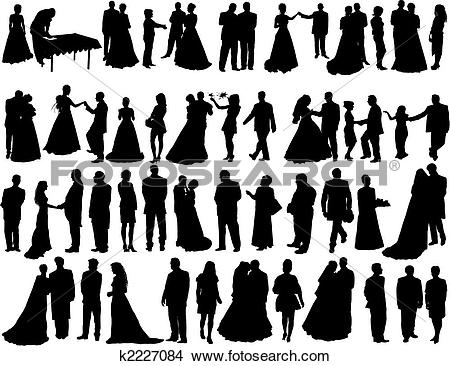Clipart - wedding silhouettes. Fotosearch - Search Clip Art, Illustration Murals, Drawings and
