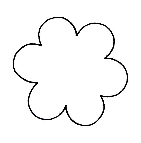 White Flower Outline Clipart 