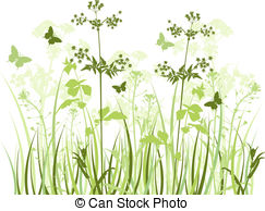 ... Clipartby emjaysmith6/490; Meadow with wildflowers - Green vector background with.