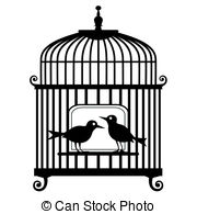 ... Clipartby jstan50/12,033; Vector birdcage - Lonely two birds in a cage, isolated on.