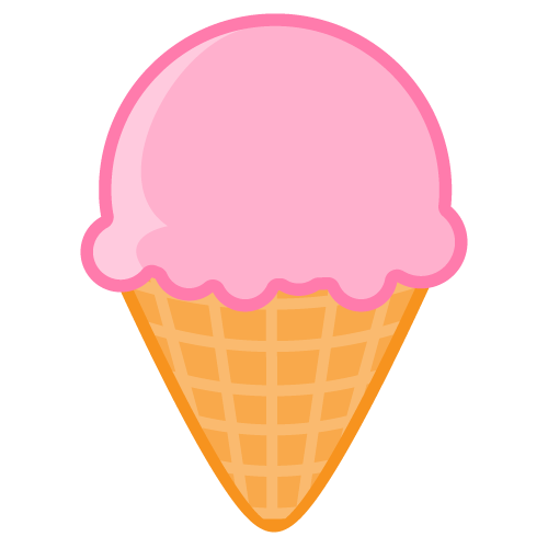 Strawberry Ice Cream Cone wit
