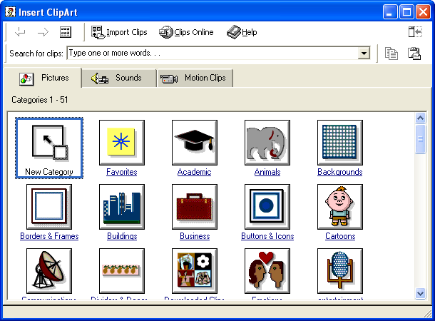 Clips Online And Go To Microsoft S Website To Search For Clip Art