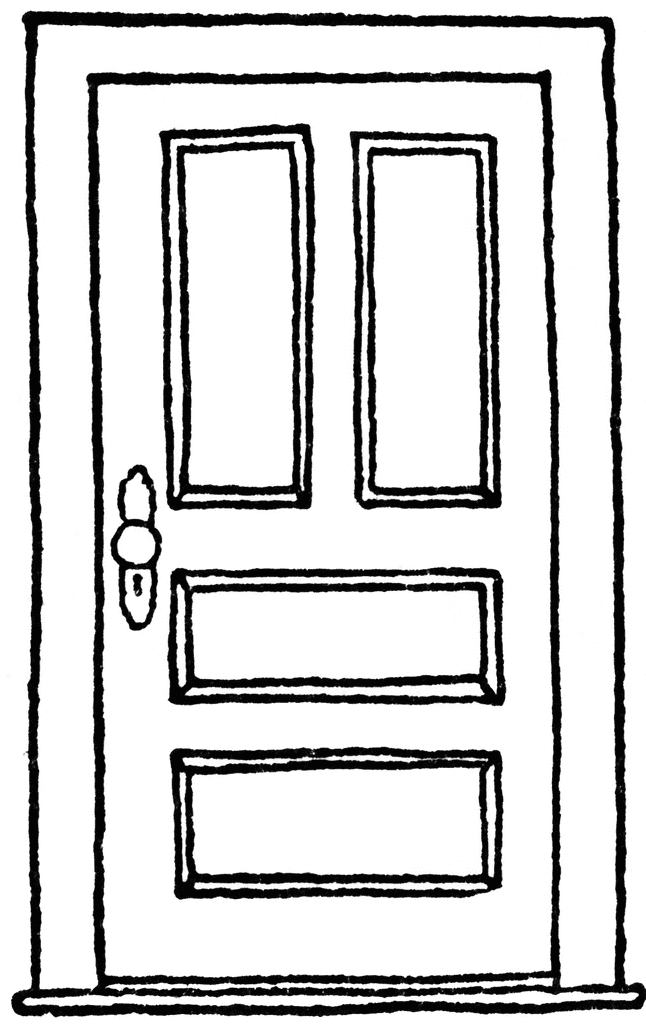 Closed Hinged Door Clipart Et - Clip Art Door