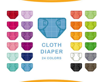 Cloth Diaper Clip Art, Cloth Diapers, Rainbow Color, Baby, PNG Planner, Scrapbooking, Instant download by NedtiDesigns
