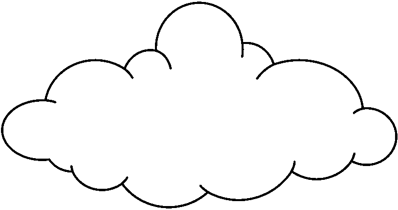 Cloud Clip Art Black And Whit - White Clipart
