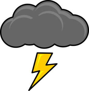 Cloud With Lightning Bolt Cli - Storm Cloud Clipart