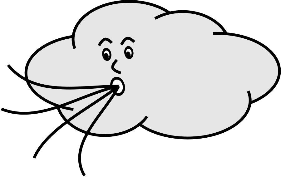 clouds clipart gray - Windy Clip Art