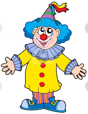 Funny red-haired clown. Vecto