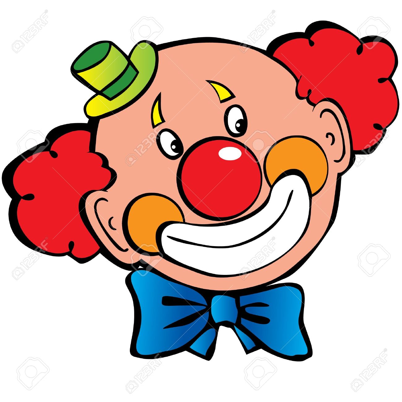 clown face: Happy clown art-illustration on a white background