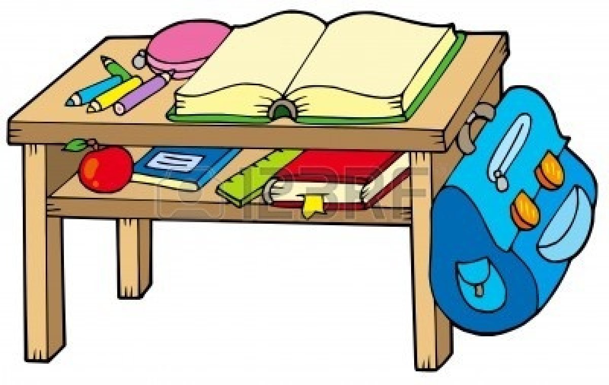 Cluttered Desk. Classroom Tab - Messy Desk Clipart