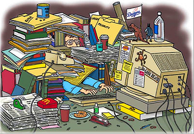 cluttered desk - Messy Desk Clipart
