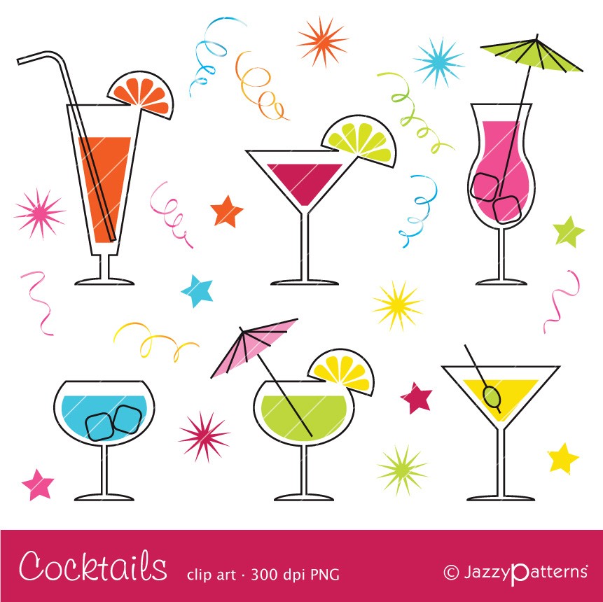 Cocktail clipart CA017 instant download