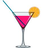 cocktail glass illustration;  - Cocktail Glass Clipart