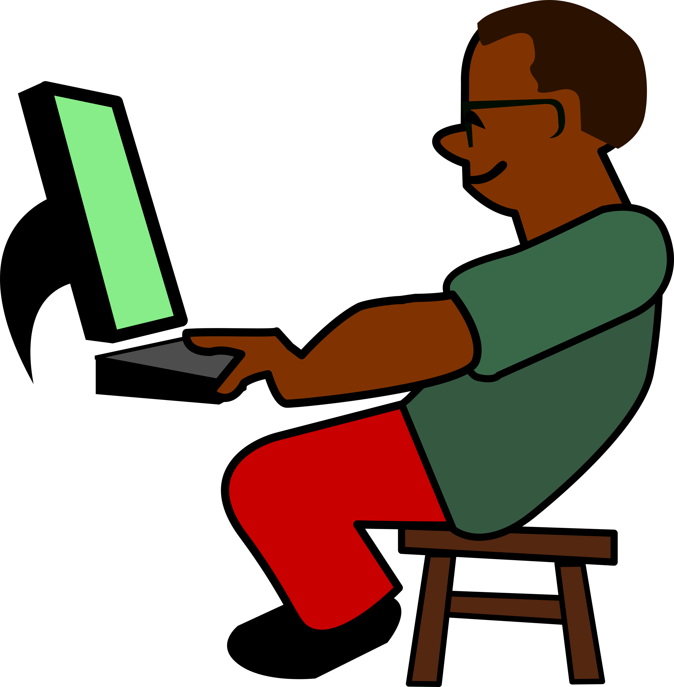 African Programmer with slowe - Coder Clipart