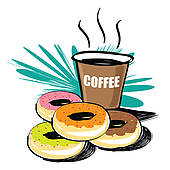 coffee and donuts clipart