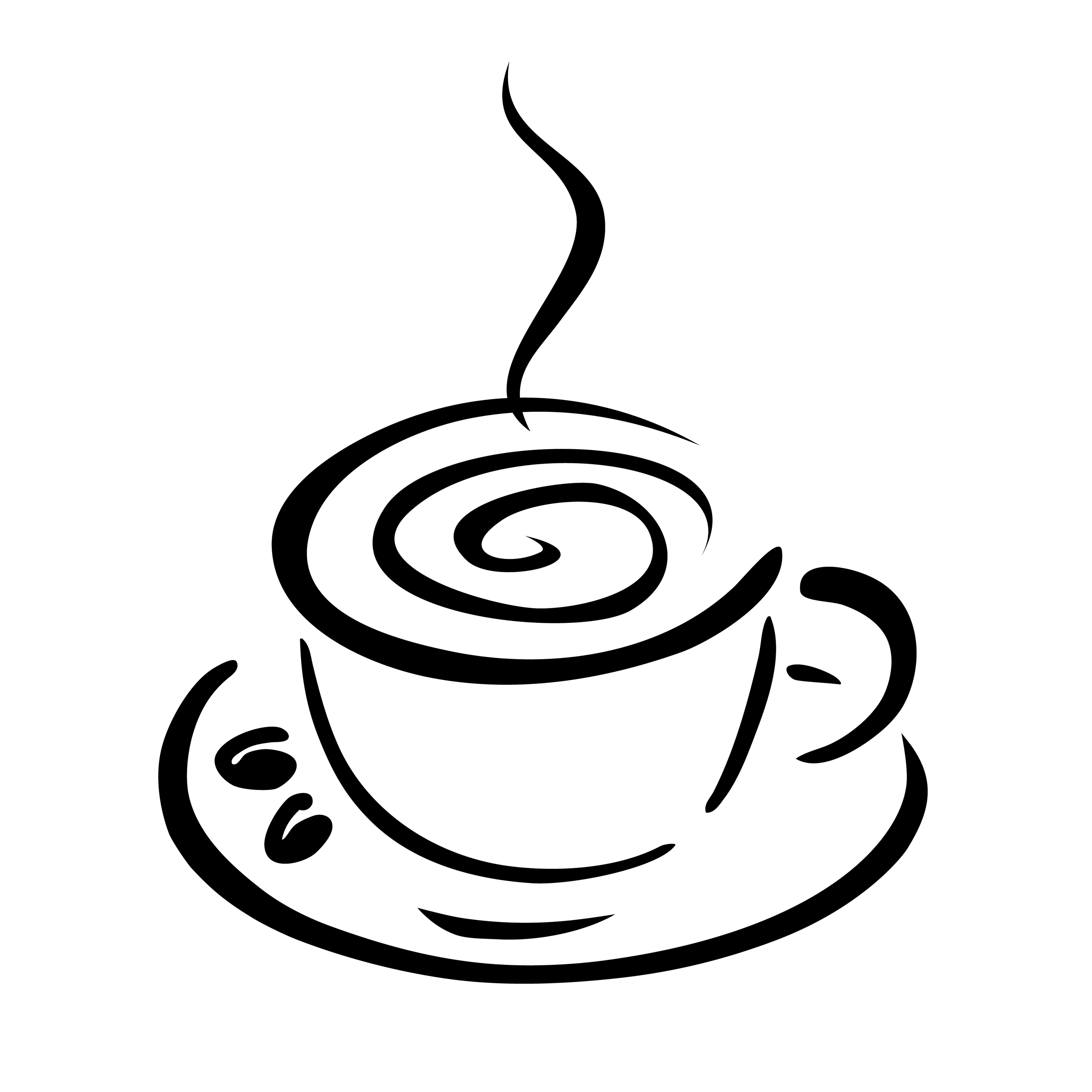 coffee cup clip art black whi - Clip Art Coffee Cup