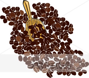 Coffee beans .
