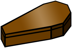 Halloween Brown Coffin PNG .