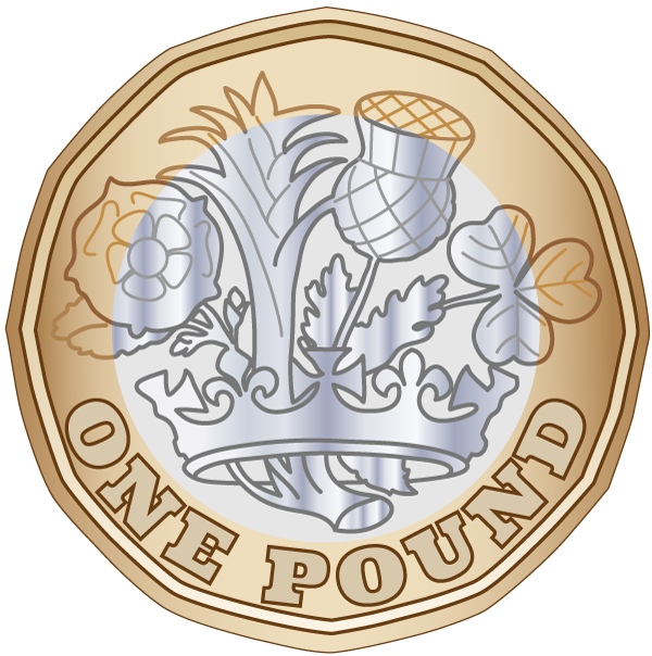 £1 coin clipart