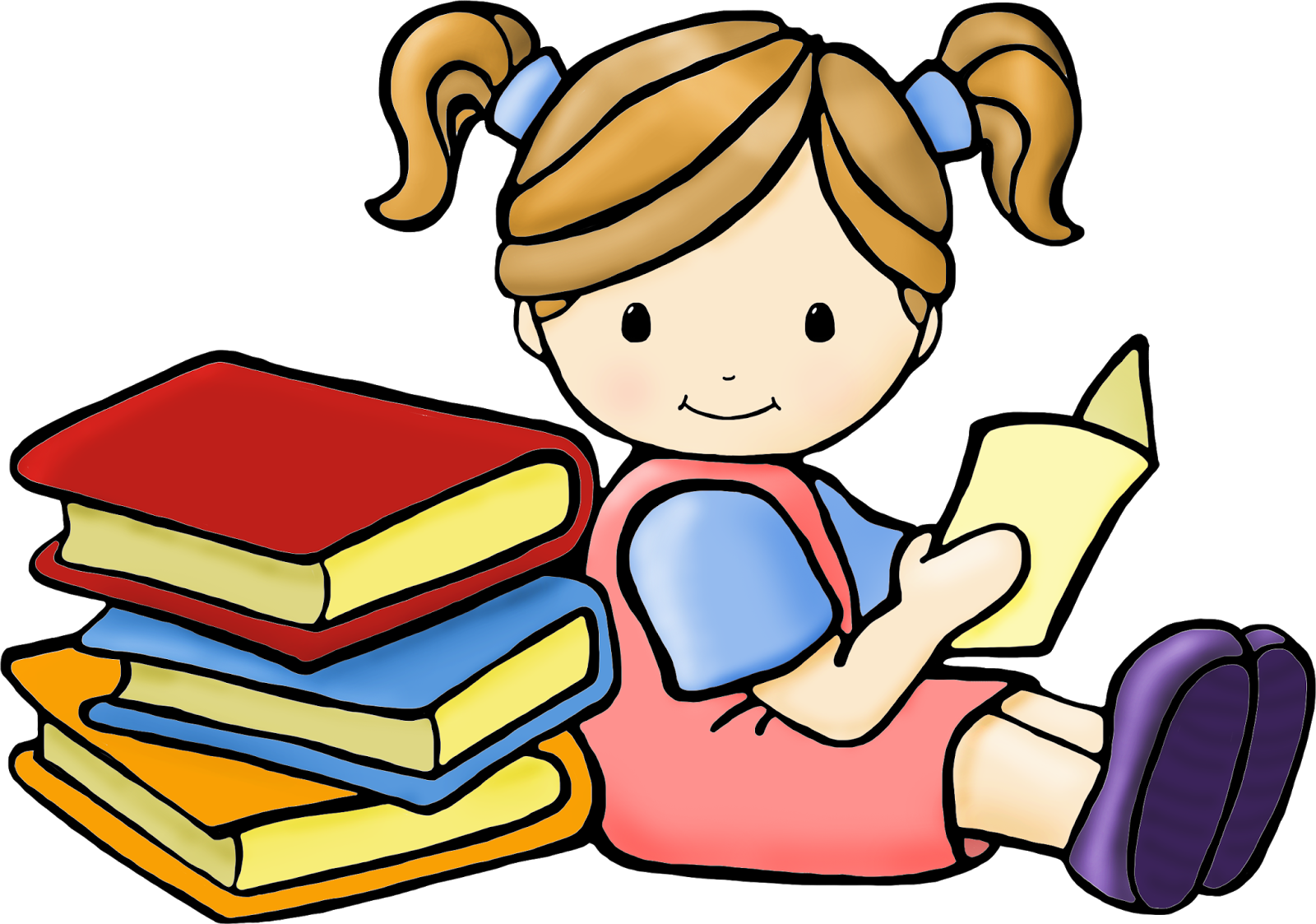 kids reading clipart