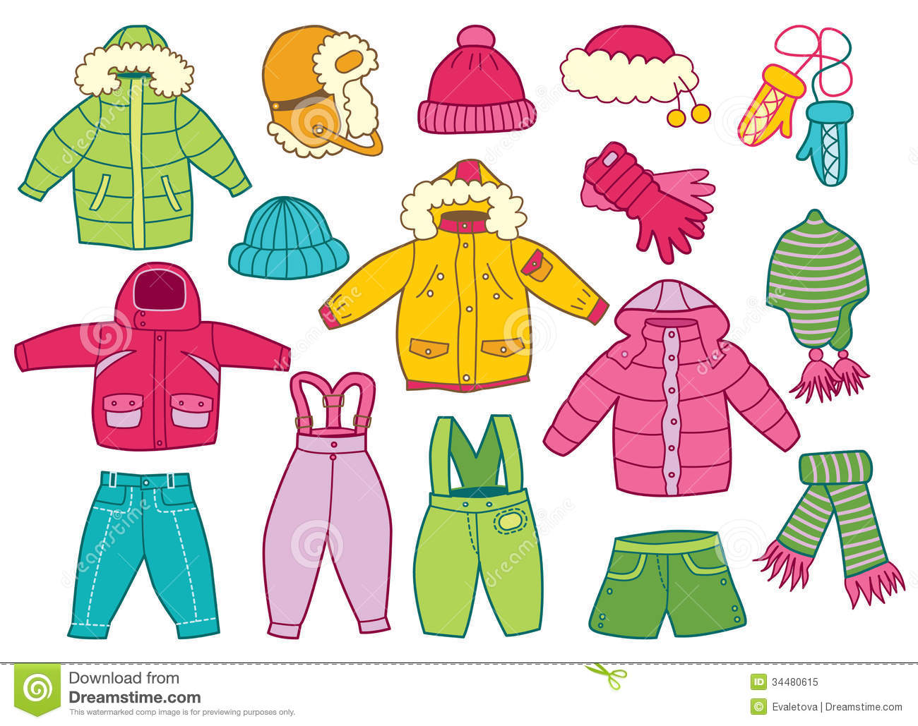 Collection Of Winter Children S Clothing Royalty Free Stock Photo