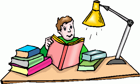 college student studying clipart