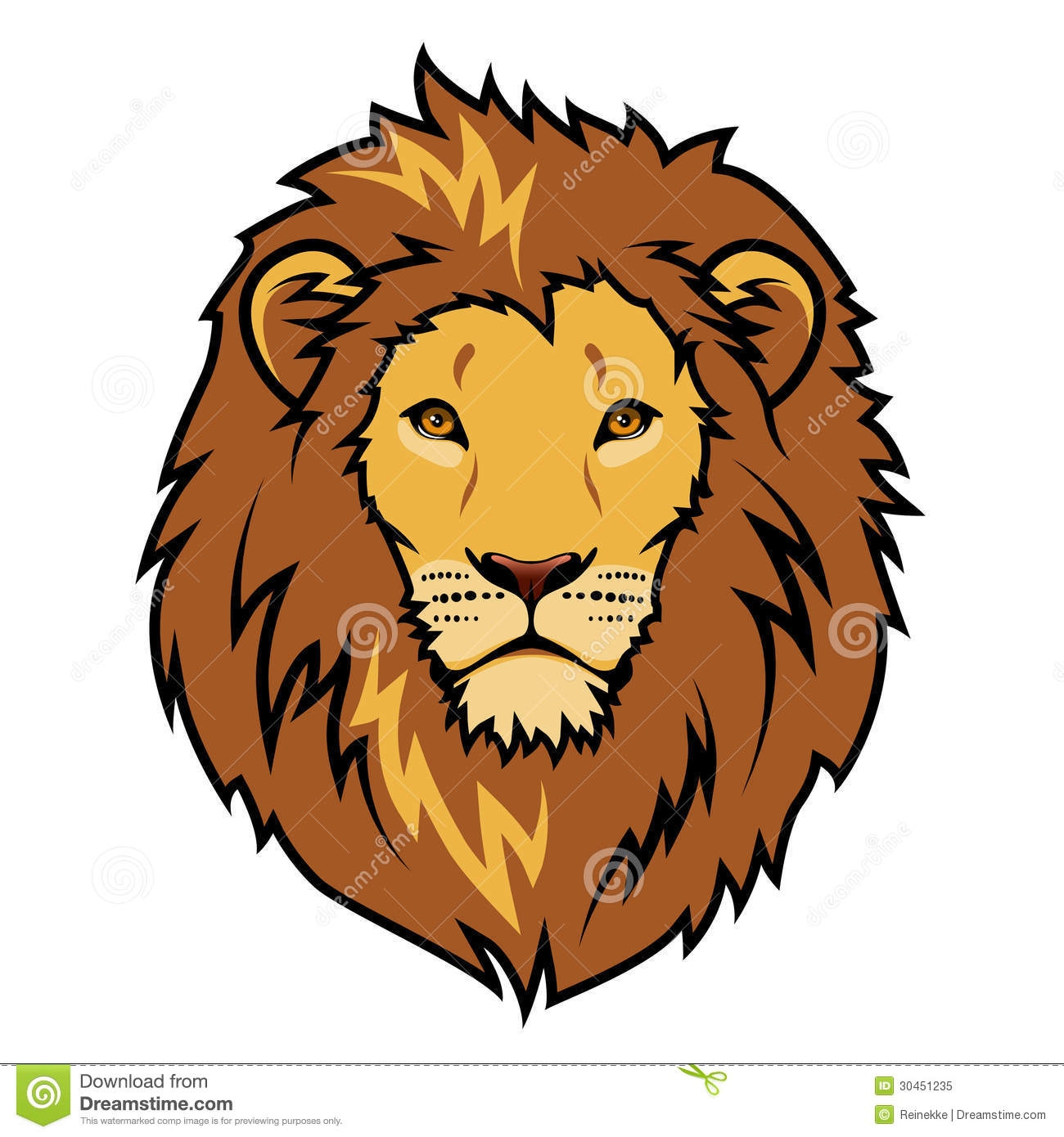 Color Lion Head Clipart - Lion Head Clip Art