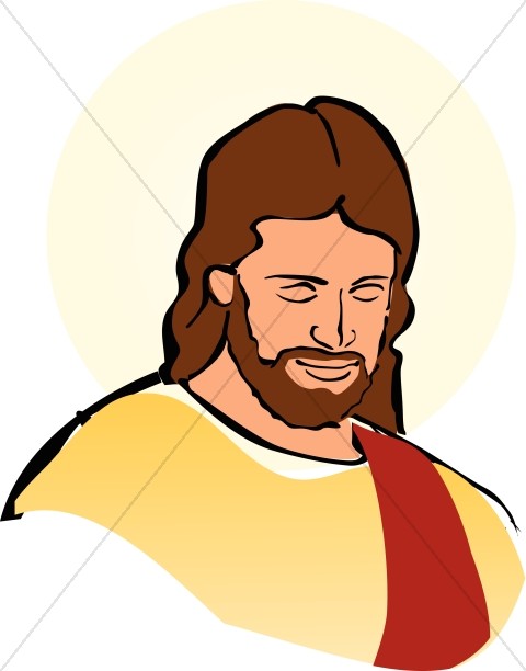 Color Portrait of Jesus - Clip Art Jesus