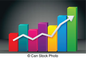 Colorful Bar Graph - illustration of colorful bar graph with.