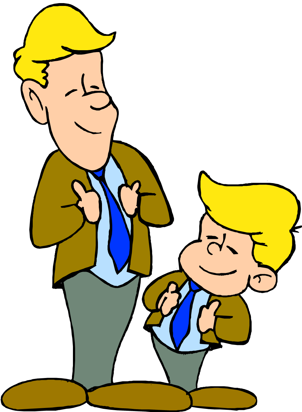 Colorful Father and Son Clipart. act like their parents in .