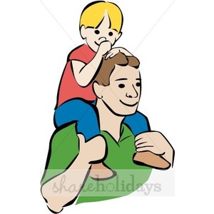 Colorful Father and Son Clipa - Father And Son Clipart