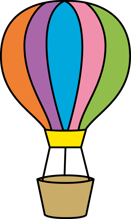 Colorful Hot Air Balloon - Clipart Hot Air Balloon