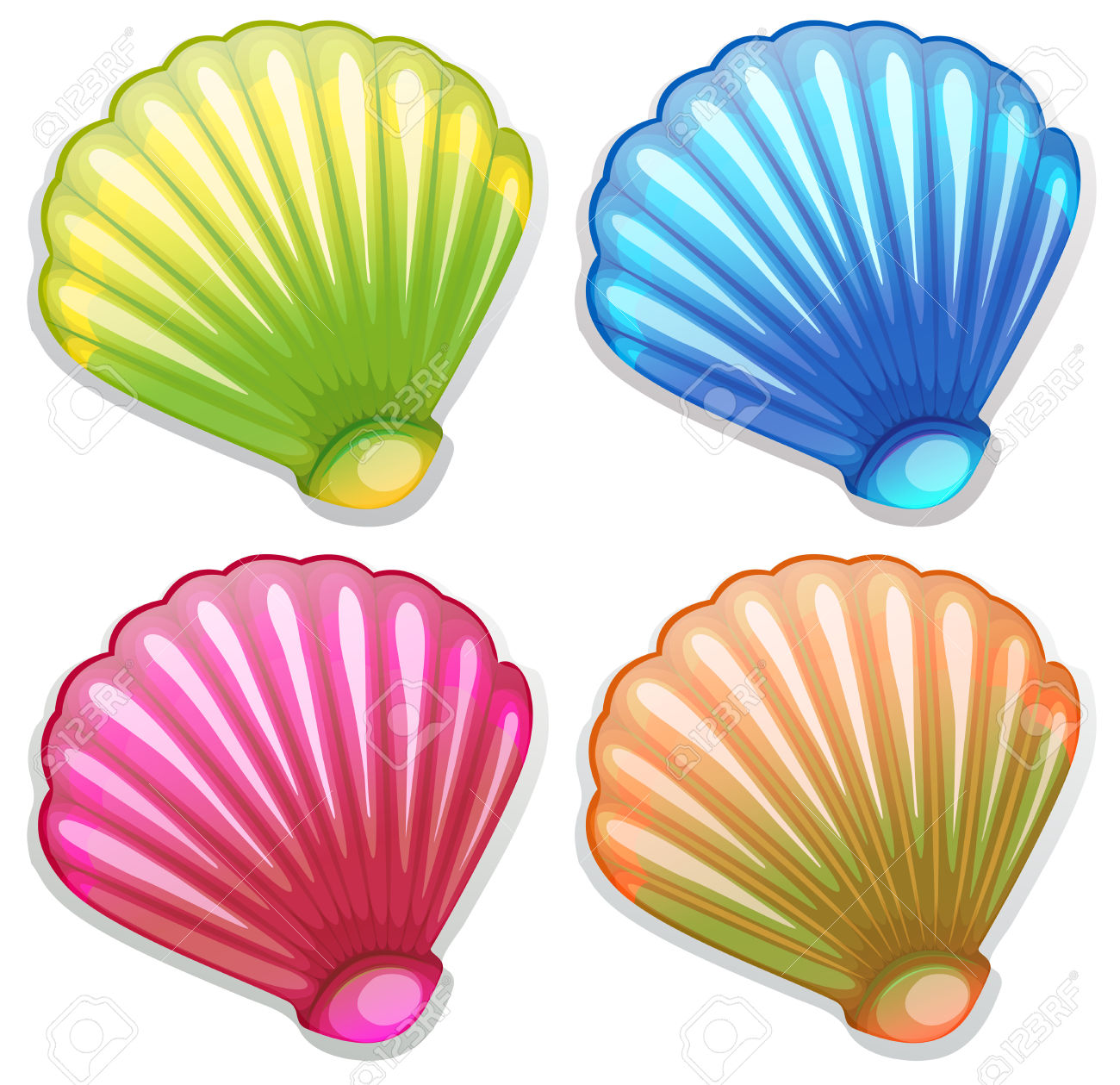 Colorful seashell clipart - Seashell Clipart Free