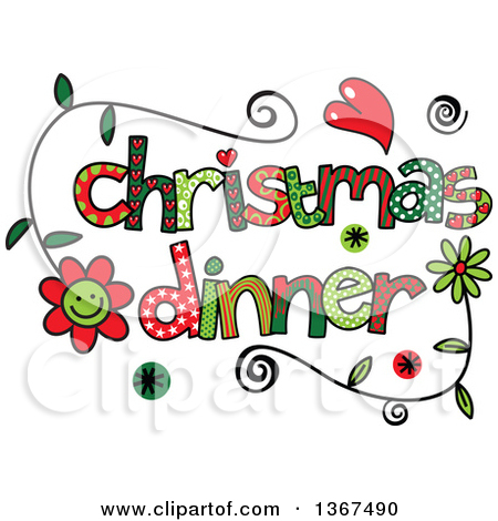 Colorful Sketched Christmas Dinner Word Art by Prawny
