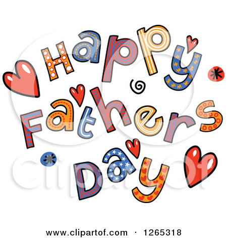 Colorful Sketched Happy Fathers Day Text by Prawny