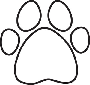 Coloring Page Clipart Image:  - Paw Print Clip Art Black And White
