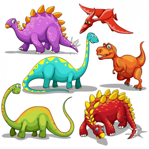 Coloured dinosaurs collection