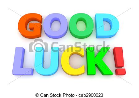 Colourful Good Luck - multicoloured letters Good Luck! on.