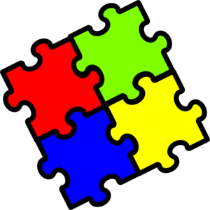 Jigsaw-4-colours Clip Art