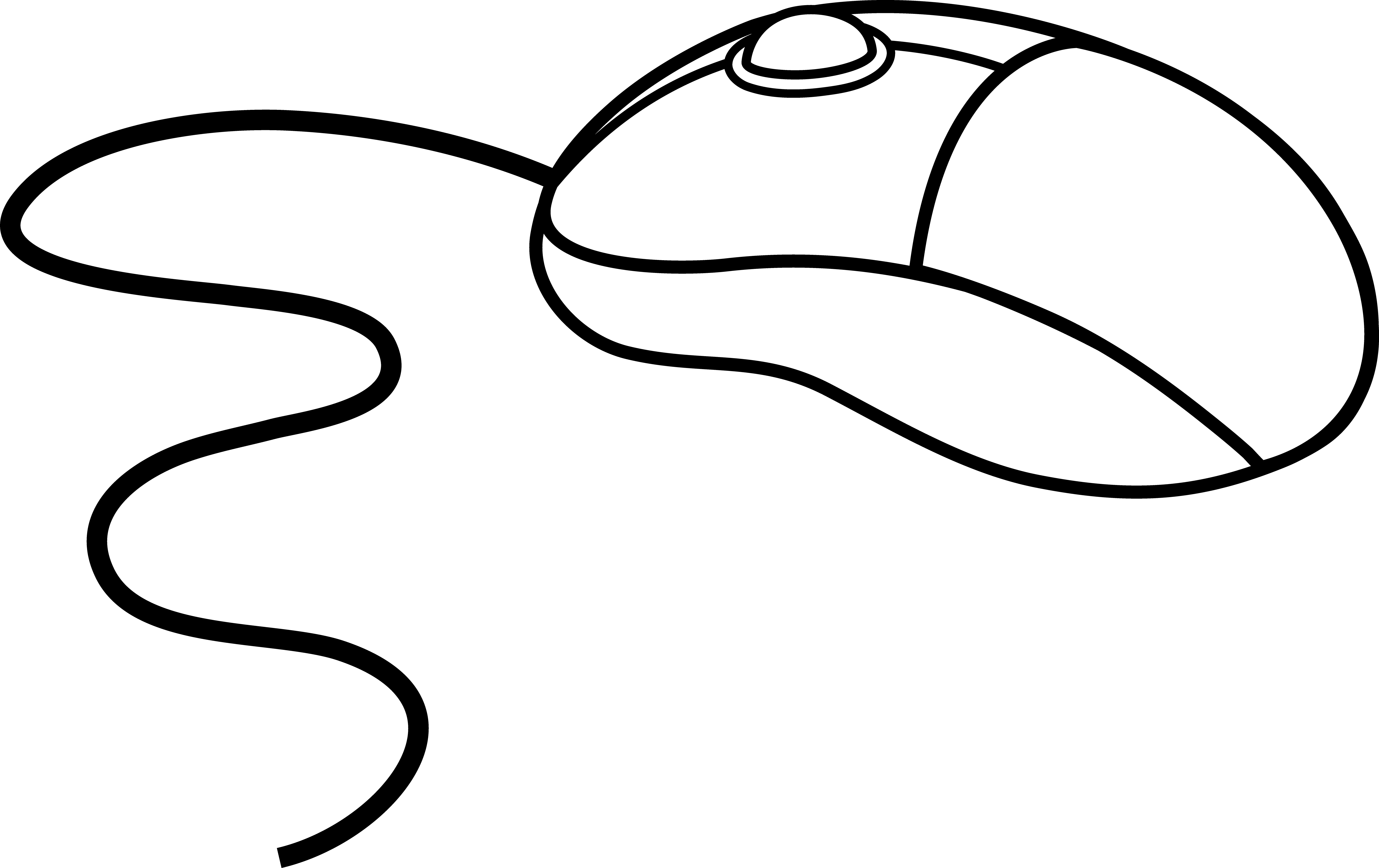 computer mouse clipart black and white