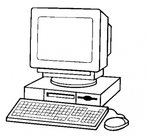 computer clipart black and .
