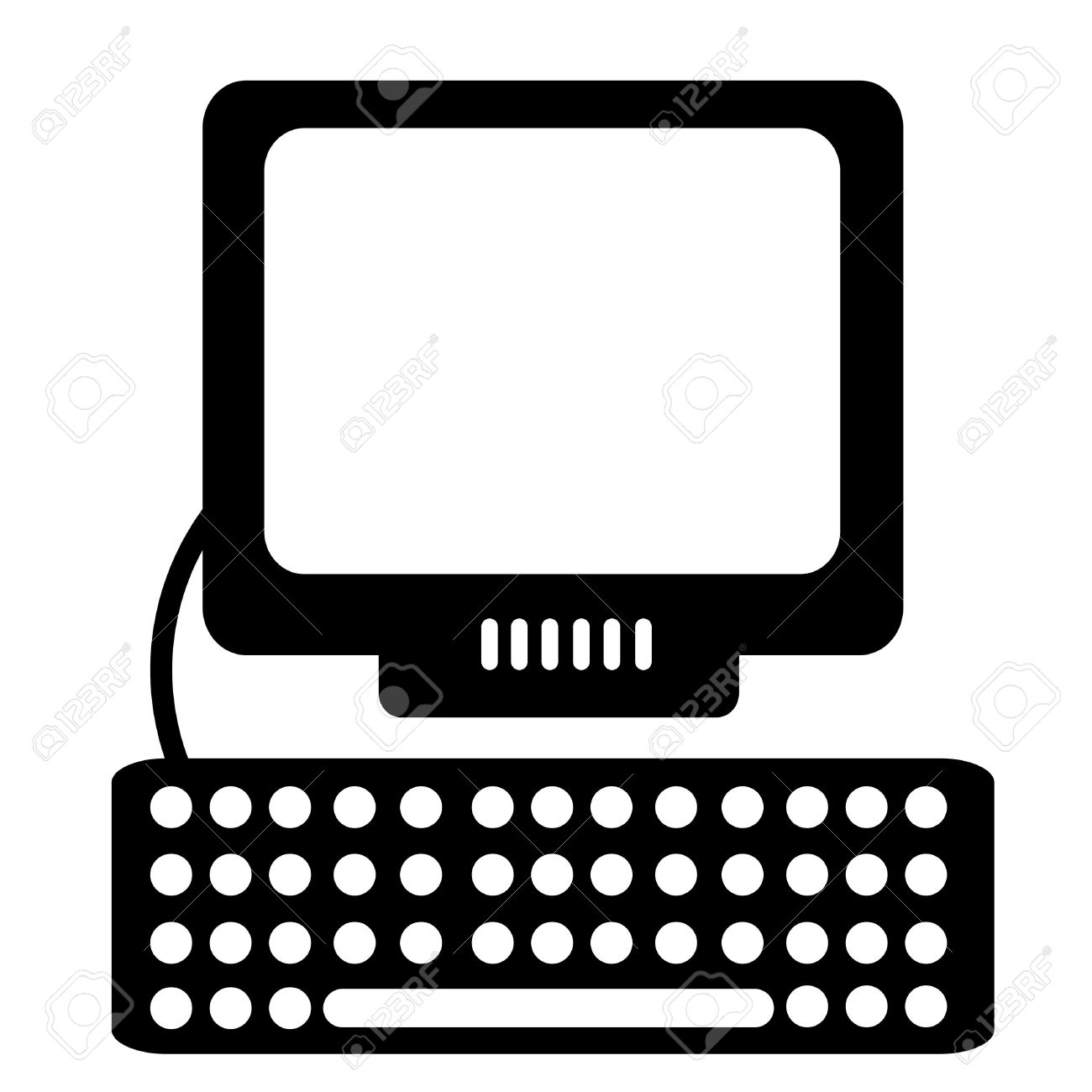 computer clipart black and white