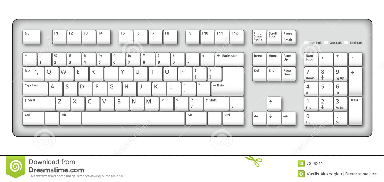Computer Keyboard Illustratio - Computer Keyboard Clipart