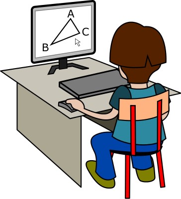 Computer People On Computers  - Geometry Clip Art