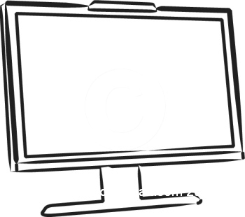 Blank computer screen clipart