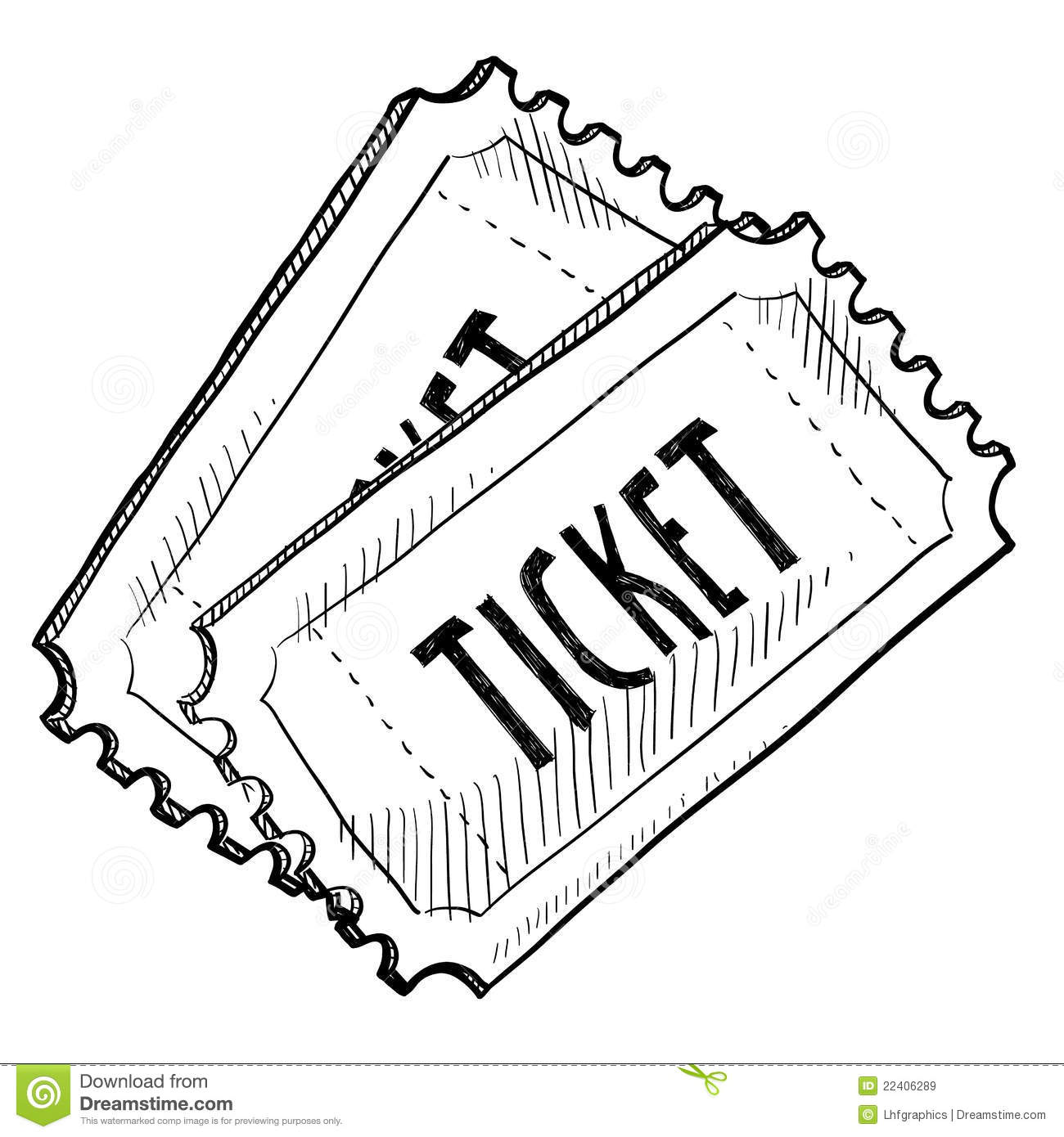 Concert or event ticket drawing Royalty Free Stock Images